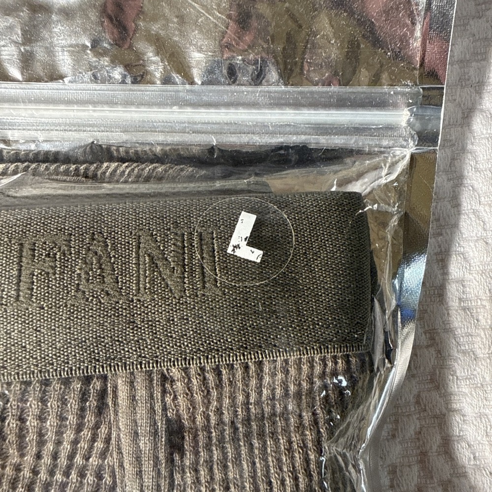 New Alfani Men's Size L Olive Thermal Knit Waffle Pants - Picture 4 of 7